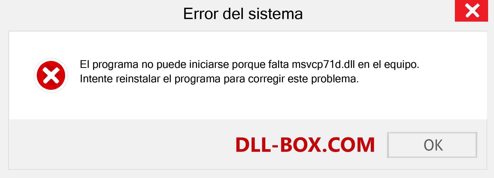 ¿Falta el archivo msvcp71d.dll ?. Descargar para Windows 7, 8, 10 - Corregir msvcp71d dll Missing Error en Windows, fotos, imágenes